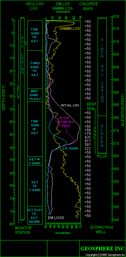 Composite EM and gamma ray logs